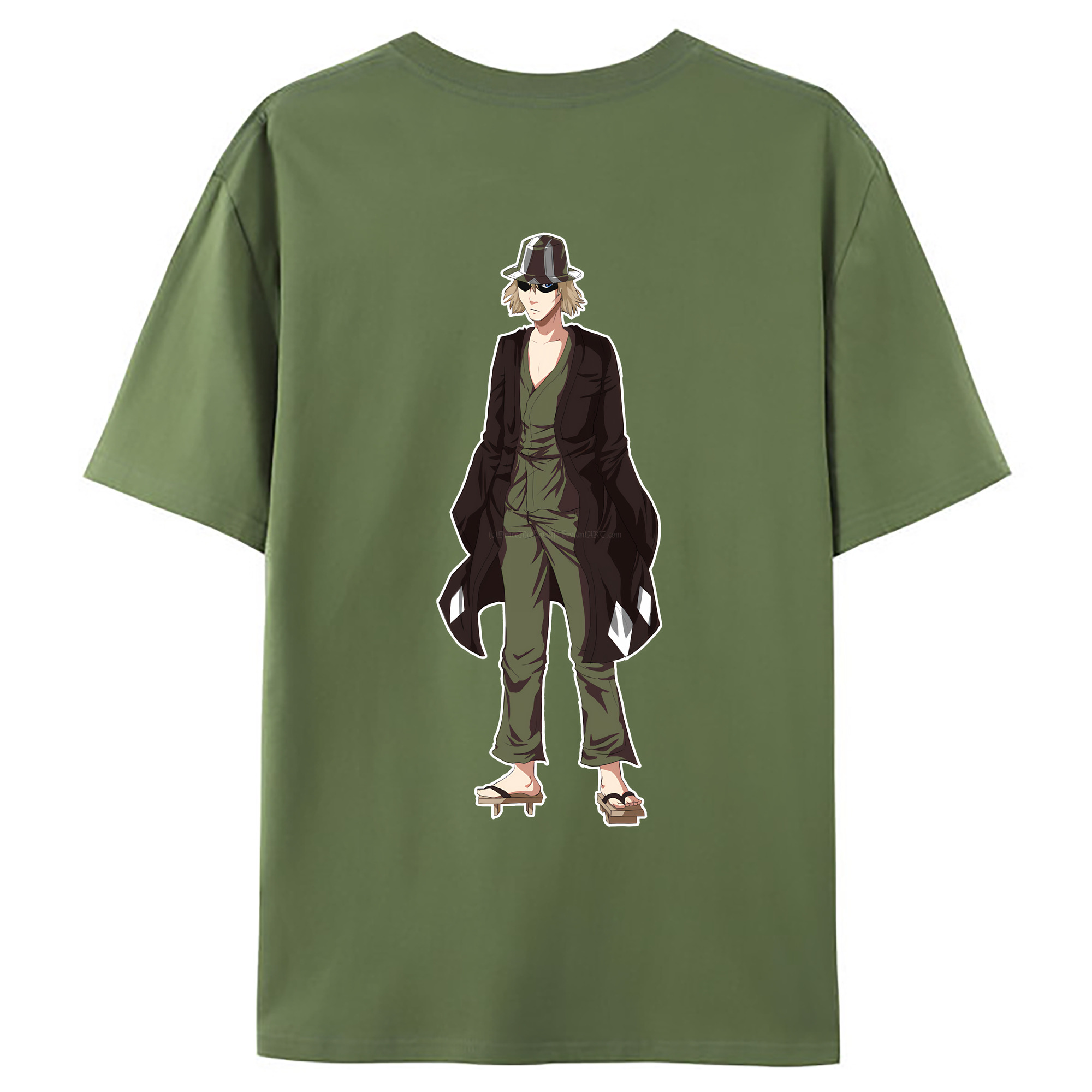 （画像用） "ブリーチ 浦原 喜助（うらはら きすけ） BLEACH Urahara Kisuke " 綿100％ メンズ半袖Tシャツ（バックプリント） 通気性